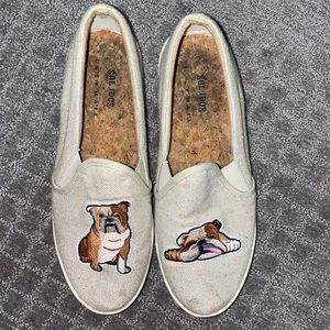 Bulldog slip on shoes. Soludos. Originally $105.